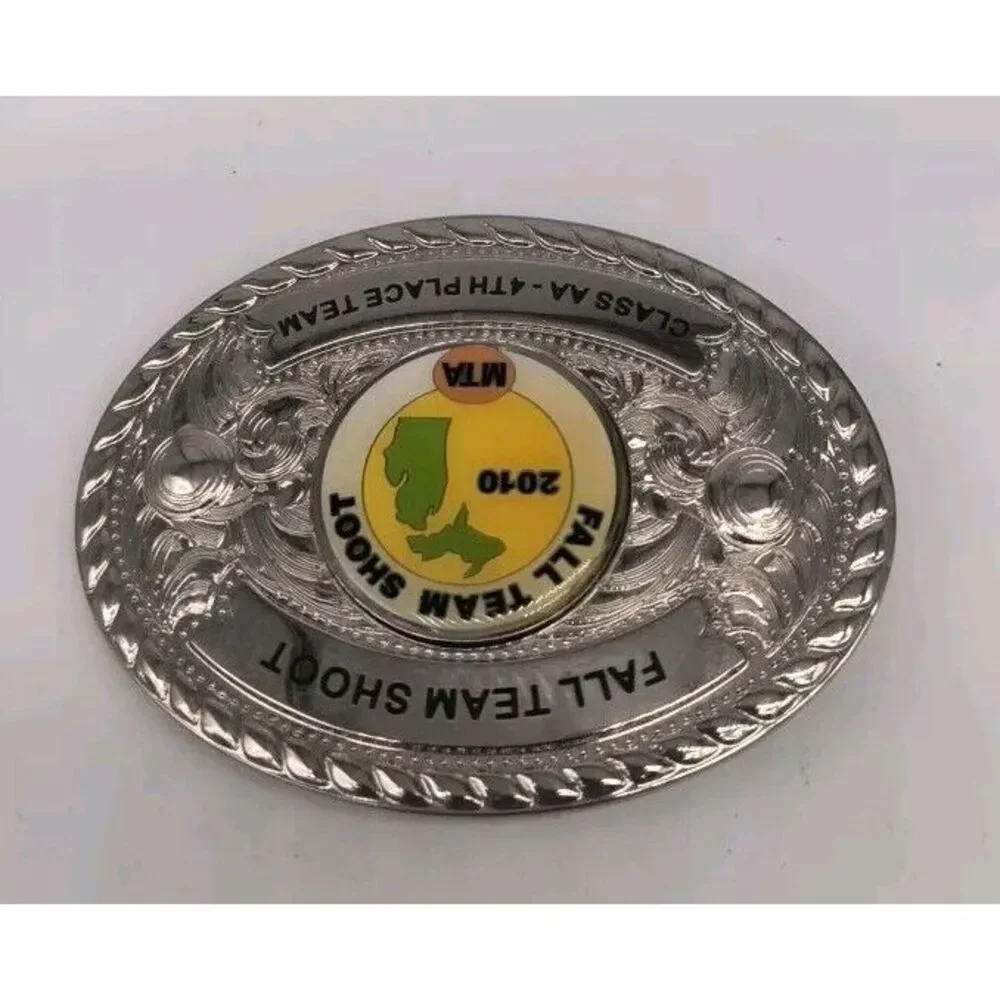 Custom Fall Team Shoot 2010 Class AA 4th Place Team Silver Belt Buckle